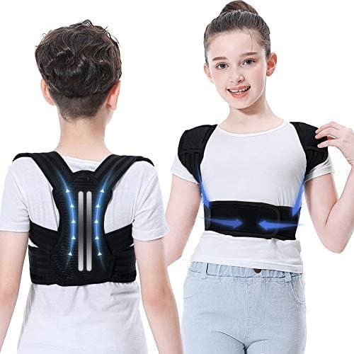 Lexniush Professional Posture Corrector for Kids and Teens, Effective Upper Back Posture Brace for Teenagers Boys Girls Spinal Support to Improves Slouch, Prevent Humpback, Relieve Back Pain (Medium (Pack of 1), Black)