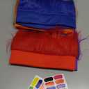 6Pcs Hairy Headbands Flowy Troll Crazy Hair & Stickers - Spirit Week Accessories Cheering Headwear Costume Adult (Mixed Colors)