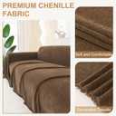 Smiry Couch Cover for Dogs, Washable Chenille Sofa Covers for 3 Cushion Couch, Soft Sofa Slipcover for Pets, Thick Sectional Furniture Protector with Tassels (Chocolate, 71x91 Inch)