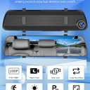 4 inch Mirror Dash Cam,1080P Rear View Mirror Camera for Cars,Dual Dash Cameras Front and Rear HD Night Vision,24H Parking Monitoring,Loop Recording, Motion Detection,Reversing Assistance,32GB TF Card