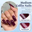 240pcs Burgundy Press on Nails,Square Medium Nails Press ons