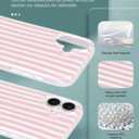 Compatible with iPhone 17 Case, with Aesthetics Striped Design Case for Women Girl, Cute Fashion Simple Soft TPU Slim Protection Phone Case for iPhone 17 6.1'' - Light Pink & White