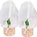 Abimars Thicker Plant Covers Freeze Protection Jacket 2.36 oz/yd², 2.6'x2.6' Reusable Winter Plant Covers with Drawstring & Zipper, 2 Pack Light, Porous Fabric for Plant Breathing