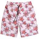 Dminyak Men's Swim Shorts 9" Quick Dry Swimwear with Mesh Lining Pink Magnolia Floral Print Bathing Suit for Men (S)