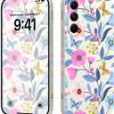 LEECG for Samsung Galaxy A54 5G Case Flower Pattern Silicone Slim Anti Fingerprint A54 5G Phone Cover (6.4" Display)-Flower White