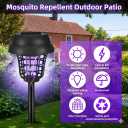 Solar Bug Zapper Outdoor Waterproof Mosquito Repellent Outdoor Patio Mosquito Trap & Killer for Moths, Gnats, Flies, Small Flying Insect, Solar Powered Fly Zapper for Backyard, Garden, Patio,4 Pack