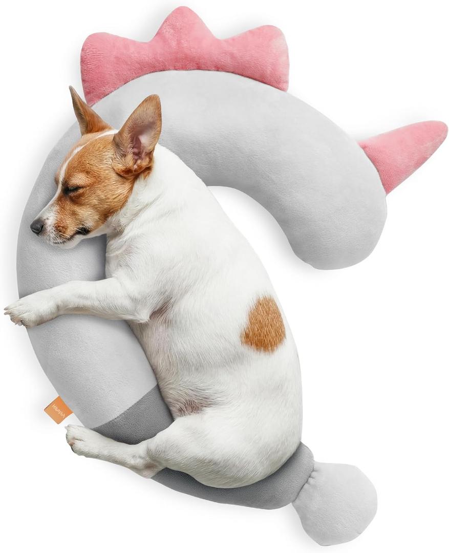 Dog Pillow - Soft Neck Pillows for Dogs, Washable Dog Calming Pillow for Better Sleep, Reduces Anxiety, Gift for Medium/Large Dogs and Cats (Pink)