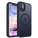 DEERLAMN Magnetic Matte Case for iPhone 11 with Screen Protector, [Compatible with MagSafe][Military Grade Drop Protection] Slim Translucent Shockproof Protective Phone Cover, Black