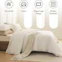 Sanracie Oversized King Bedspread Sets(128"x120"), Soft Cotton California King Size Quilt, 1 Oversized Farmhouse Bedspread+ 2 Pillow Shams, Lightweight Washed Quilt Bedding Set, Milk White, 3PCS, Oversized King Plus128"x120"