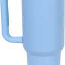 40oz Premium Stainless Steel Tumbler with Handle & Straw | Vacuum-Insulated Double-Wall Travel Mug for Hot & Cold Drinks | Cup-Holder Friendly | Leak-Resistant Lid (Light sky blue)