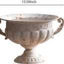 Europe Retro Distessed White Metal Vase for Room and Home Decoration and Iron Handicrafts Item Roman Style Decorative Vase