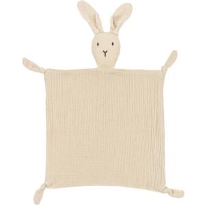 ZIGJOY Bunny Lovey Muslin Cotton Baby Security Blanket Soft Breathable Lovies for Babies Gifts for Newborn Infant Toddler Boys and Girls, Khaki