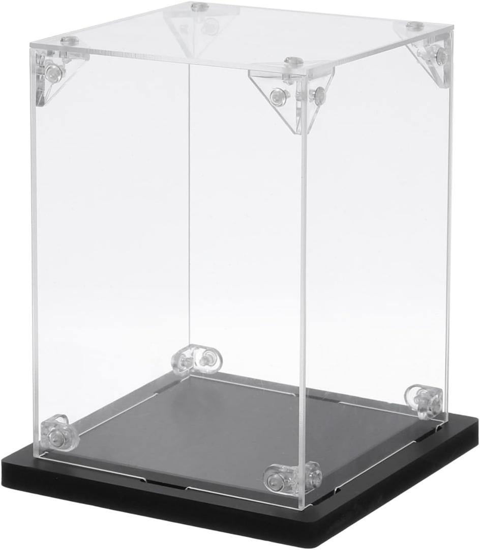 MECCANIXITY Acrylic Display Case, 4''x4''x6'' Clear Display Box Assemble Dustproof Display Box Storage Organizer for Collectibles Action Figures
