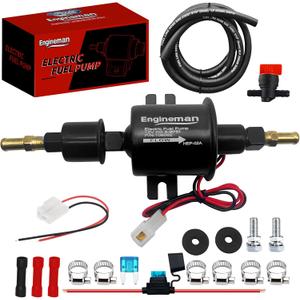 Universal Electric Fuel Pump Kit 12V 5-9 PSI Low Pressure with Fuel Filters 6 Hose Clamps 6.56 FT 5/16" ID Fuel Line Replacement For Carburetor Lawn Mower Gas Diesel Transfer Pump