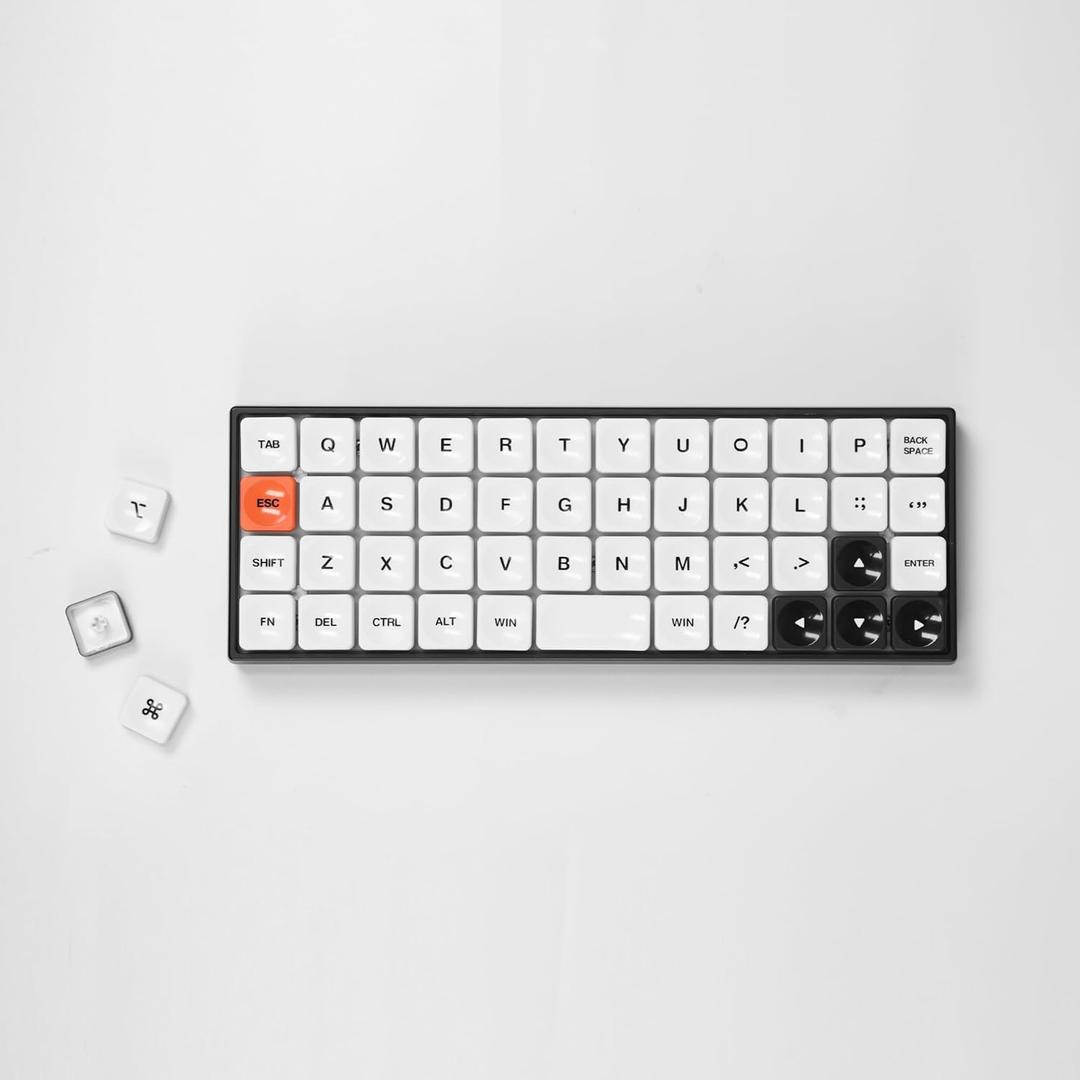 CFX Low Profile MX Switch Keycaps, White 53-Key Set, Compatible with Cherry MX Mechanical Keyboards, Minimalist Style