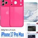 for iPhone 17 Pro Max Case [Full Camera Protection][Military Grade Shockproof], for 17 Pro Max Phone Case [Anti-Yellowing][Ultra Slim],Case for iPhone 17 Pro Max 6.9, Frosted HotPink