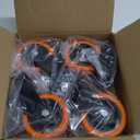 4" Caster Wheels, Casters Set of 4 Heavy Duty - Orange Polyurethane Castors, Top Plate Swivel Wheels, 4-Pack Industrial Casters with Brake, Locking Caster for Furniture and Workbench