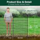 8 Panels Decorative Garden Fence with Gate, 48 in(H) X 21 ft(L) No Dig Dog Fence Animal Barrier Outdoor for Yard, Rustproof Metal Garden Edging and Borders, Temporary Fencing Stakes