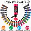 40 Pcs Acrylic Paint Set - 24 Colors (2oz/60ml) with 12 Brushes, 2 Knives & Palette - Rich Pigments for Adult, Artists & Beginners - Painting on Halloween Pumpkin Canvas Ceramic Rock Wood