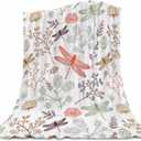 Dragonfly Baby Blanket 30x40 Inches - Super Soft Flannel Throw for Nursery & Strollers - Cute Dragonfly Gifts for Women New Moms - Lightweight Fleece Blankets for Toddlers & Infants