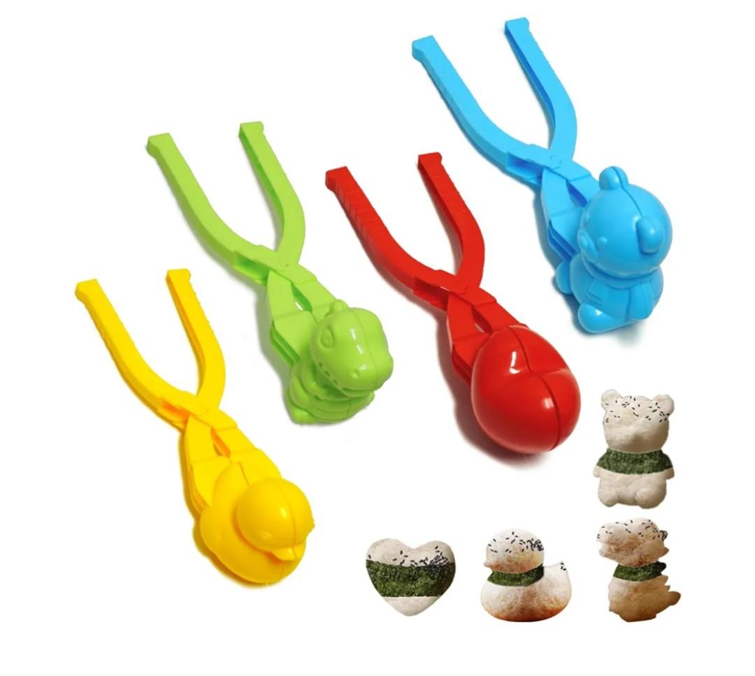 Rice Ball Mold,4PCS Duck Onigiri Mold Creative Animals Rice Molds for Sushi Making,Rice Balls, Croquettes(Dinosaur+Love Shape+Duck+Snowflake