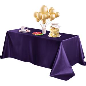 Horbaunal Purple Satin Tablecloth 60 x 120 Inches Rectangle Table Cloth Bright Silky Table Cover Overlay Dining Tablecloths for Wedding Party Banquets