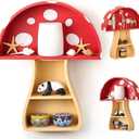 Fungi Fun Floating Mushroom Shelf, Fun & Whimsical Wall Decor for Nursery, Bedroom, Kitchen & Bathroom, Unique Wall Shelves for Living Room - Adorable Mushroom Stuff & Room Decor, Ideal for Gifts