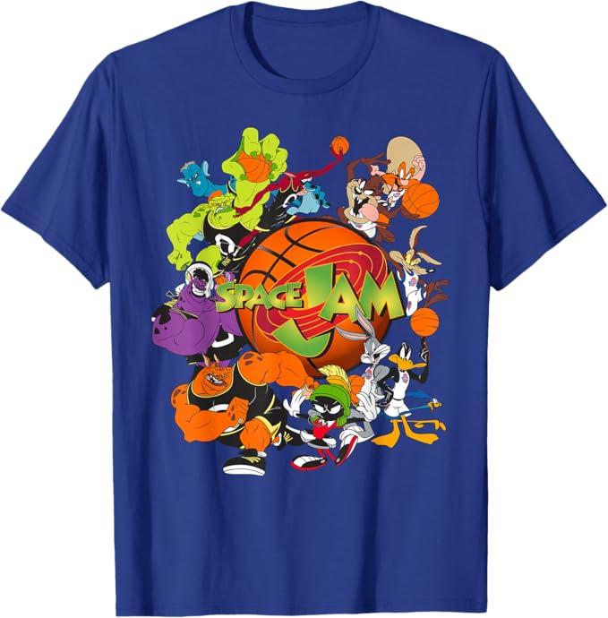 Space Jam Monstars and Tune Squad T-Shirt, Medium, Royal Blue