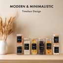 Minimalist Pantry Labels - 114 Self-Adhesive, Waterproof & Oil-Resistant Kitchen Labels for Organizing Storage Bins, Jars & Containers (Black)