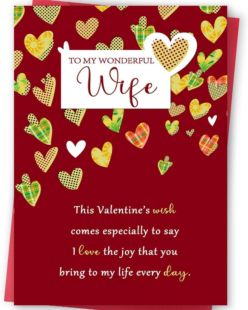 4 x Funny Valentine's Day Card for Wife, Romantic Wife Valentines Day Gifts from Husband, Sweet Valentines Card for Women Her (FY-351)