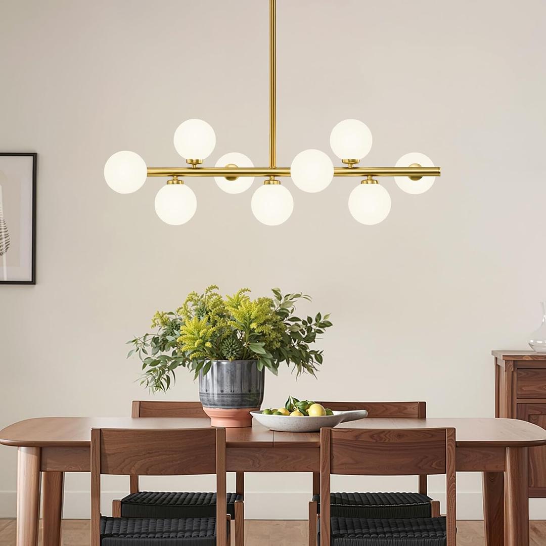 Mid Century Modern Sputnik Chandeliers,9-Light Dining Room Light Fixture, 40"