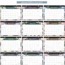 4 x Desk Calendar 2026, Monthly Desktop Large Calendar (Jan 2026 - Jun 2027) 17" x 12" Desk Wall Planner for Family Teacher School Office Supplies, Vintage Floral