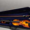 GKW 4/4 Students Beginner Violin Kit  Matte Finish Solid Wood Violin Set with Ebony Fingerboard, Carbon Fiber Tailpiece, Triangle Case, Bow, and Rosin for Students and Professionals