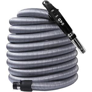 OVO Universal Central Vacuum 35ft Low Voltage Hose, Switch Control at The Handle, Fits Most Inlets, Crushproof