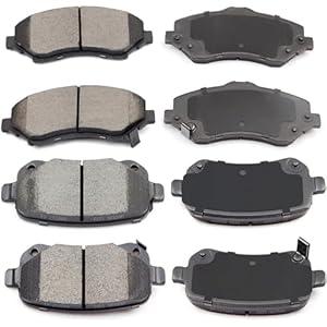 evkingauto Front Rear Ceramic Brake Pad Fit For 2008-2012 Chrysler Town Country, For 2008-2012 Dodge Grand Caravan, For 2009-2013 Dodge Journey, For 2012 Ram C/ V