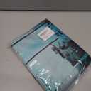 Abstract Teal Gold Modern Square Irregular Line Oil Painting Shower Curtain, 72"W x 72"H with 12 Hooks, Waterproof, Polyester Fabric for Bathroom Decor (Mint Green,gold and Black)