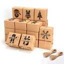 Tenare 30 Pieces Christmas Cookie Boxes with Clear Window Cupcake Bakery Boxes Pastry Packaging Kraft Present Box with Rope for Food Present Giving, 4 x 4 x 2.5 Inches(Brown,Classic)