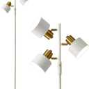 OYEARS Floor Lamp for Living Room Bright Lighting Tall Modern Industrial Vintage Standing Corner Lamps LED Metal Light Office Bedroom Study Gold Black Cream Matte Accent (3-Light, Cream)