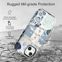 Compatible for iPhone 13 Pro Case Compatible with MagSafe [6ft Drop Tested] Rugged Shockproof Protective Phone Case for Women Men Summer Coastal Sea Shell Ocean Collage Blue Aesthetic Design