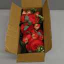 Hoikwo 4 Bunches Small Vintage Red Peony Artificial Flowers (20 Peony Heads), Silk Fake Fake Silk Flowers Bouquet with Stems for Home Wedding Party Table Centerpieces