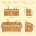 2 Pack Woven Storage Hanging Basket, Boho Style Hand Organizer Trays for Bathroom Kitchen Vanity Countertop Table Shelf, Wall Decor Hyacinth Basket Hanging for Organizing Files Mails Books