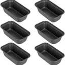 Walooza Mini Loaf Pan, 6x3 Inch Nonstick Bread Pans for Baking, Oven & Air Fryer Safe Small Banana Bread & Meatloaf Pan, Carbon Steel Baking Tins for Homemade Bread (Mini Loaf Pan(6-pack))
