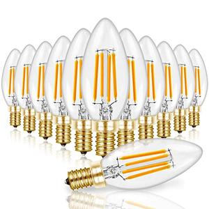 Hizashi 90+CRI Candelabra LED Light Bulbs 60 Watt, 2700K Warm White, E12 LED Bulb Dimmable, B11 Chandelier Light Bulbs, 6W, 550LM, Candle Light Bulbs, UL Listed, 12 Pack