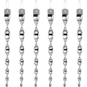 Besmon Woodpecker Bird Scare Devices，Reflective Scare Rods Control Device to Keep Birds Away from Patio Pool（Christmas Reflective Strip Hanging Home as Decoration） (6PCS)