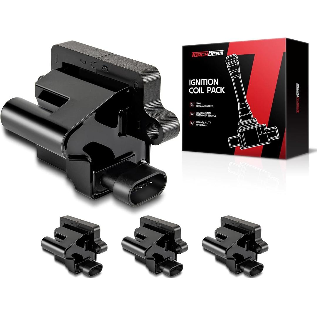 Torchbeam 4Packs Ignition Coil UF271 Fit for Cadillac GMC Chevrolet Hummer Savana 1500 2500 3500 Silverado Escalade Express SSR Tahoe Yukon H2 V8 Replacement for UF271 D581 12558693 C1208