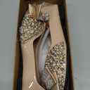 QXCGDYXT Flats Shoes Women Rhinestone Wedding Flats Comfort Pointed Toe Ballet Flat Shoe Low Heel Dress Shoes Sparkly Flats for Women, Size 255