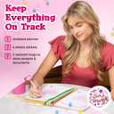 GIRL MATH Undated Planner with Hourly Time Slots for Women with Custom Pen and Stickers - Daily, Monthly and Weekly Planners for It Girls - Cute Girly Daily Agenda - Work Planner Organizer To Do List Notebook That Easily Organizes Your Tasks to Boost Productivity- 7"x9" (BOWS COVER)