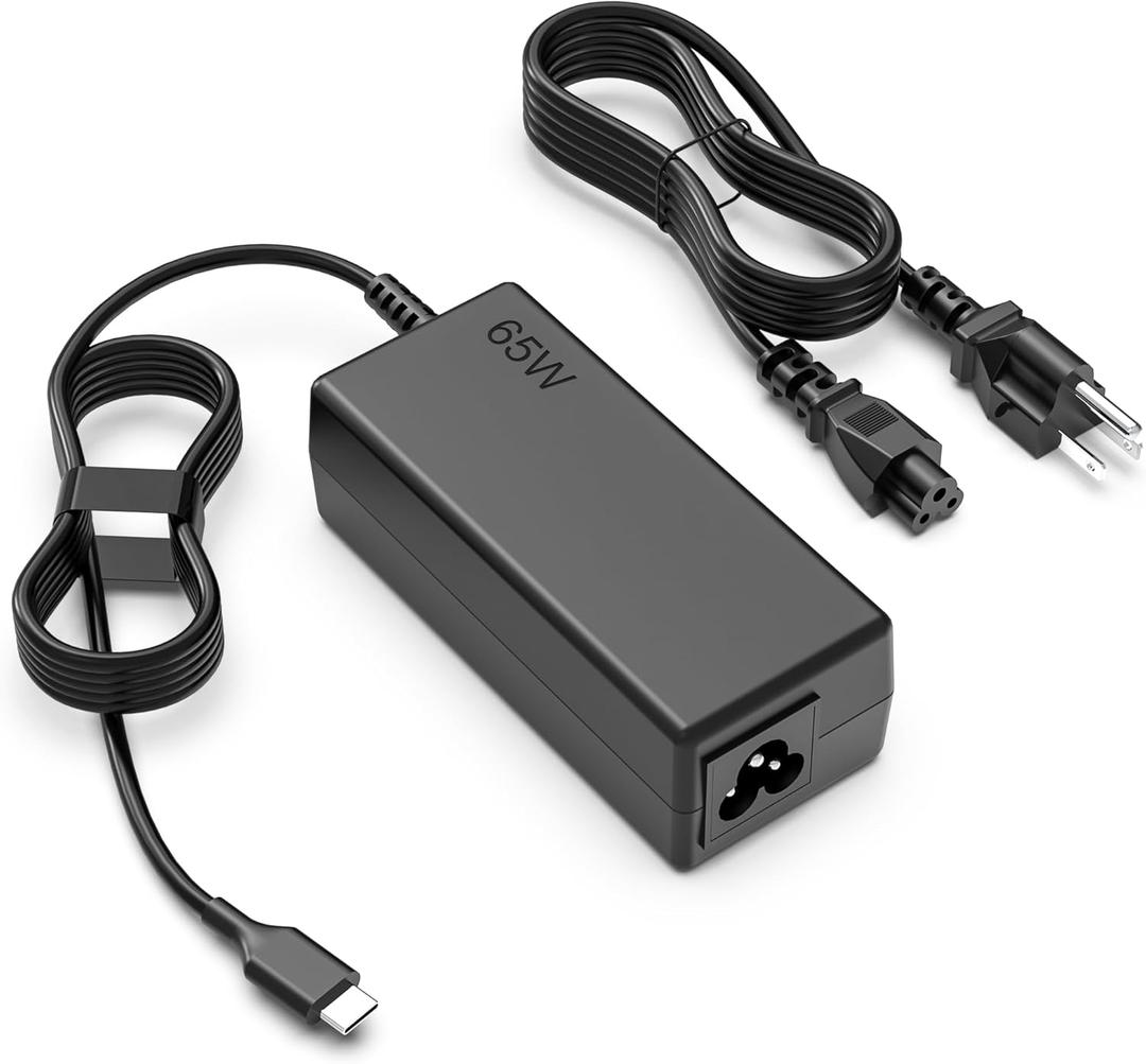 SLE-TECH 65W USB C Laptop Charger Compatible with Lenovo ThinkPad X1 Carbon Gen 6 7 8 9,T14 T15 E14 E15 L13,Yoga 7i 9i C740 C930 C940,Chromebook 100e 300e 500e c330 s330,Type C AC Adapter Power Cord