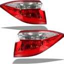 Outer Tail Lights Assembly Pair for 2014 2015 2016 Toyota Corolla Red Taillights Rear Back Brake Lamps Driver and Passenger Side,Chrome Housing Clear Lens