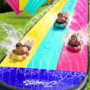JAMBO XL 20Ft Summer Vibes Premium Slip and Slide with 3 Bodyboards, Heavy Duty Water Slide- Advanced 3-Way Water Sprinkler System, Backyard Waterslide Outdoor Water Toys n Slides for Kids